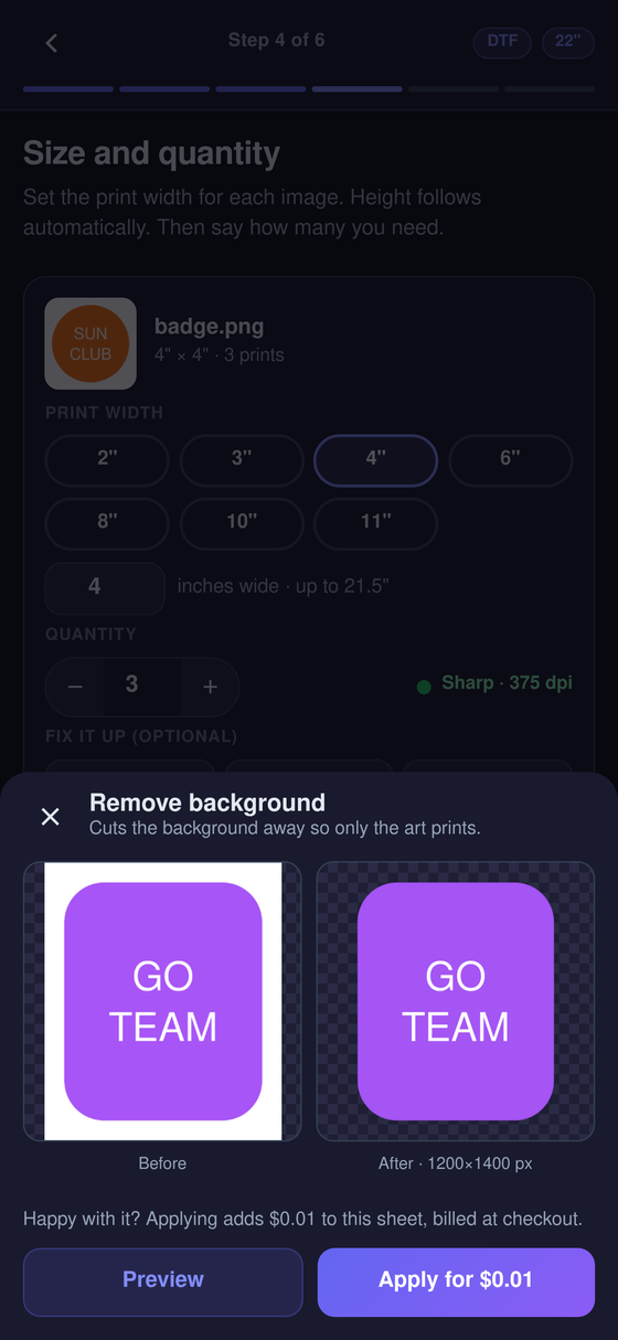 Step 5 — applying an image tool